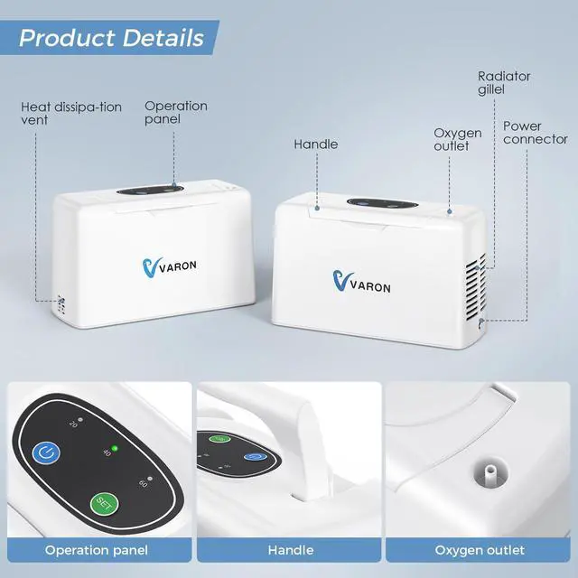 Alt view image 7 of 7 - Monport Portable Oxygen Concentrator for Travel & Outdoors - 3L/min, 30.5% O, Rechargeable Battery, Car Adapter, Lightweight (3.3lb) - Camping, Hiking Accessory
