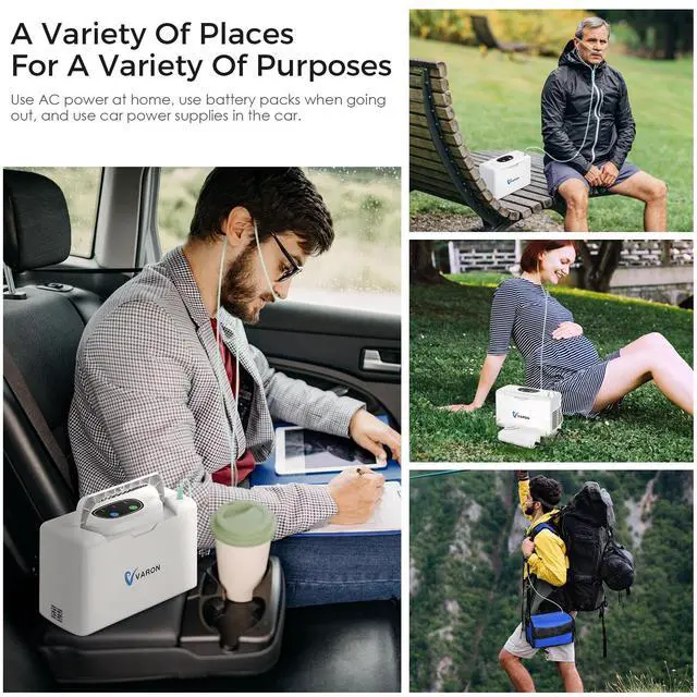 Alt view image 7 of 7 - Monport|2-Battery ComboPortable Oxygen Concentrator with 5000mAh+2500mAh Batteries, 4.5Hrs Extended Use, 3L/min, for Travel, Outdoor