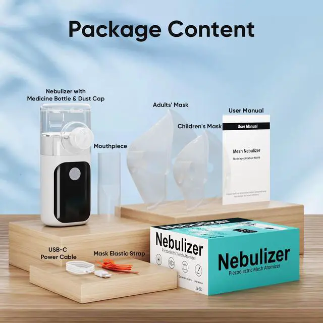 Alt view image 4 of 7 - MONPORT|Handheld LCD Display Mesh Nebulizer, 3 Modes Portable Nebulizer for Adults & Kids, 180 Mins USB-C Rechargeable, Self-Cleaning, Ultra Quiet Cough Relief for Cold & Asthma