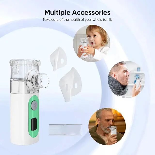 Alt view image 6 of 7 - MONPORT|Handheld Mesh Nebulizer, 3 Speeds & LCD Display, 180 Mins Battery, Type-C, for Cough & Cold Relief, Portable Nebulizer for Adults & Kids
