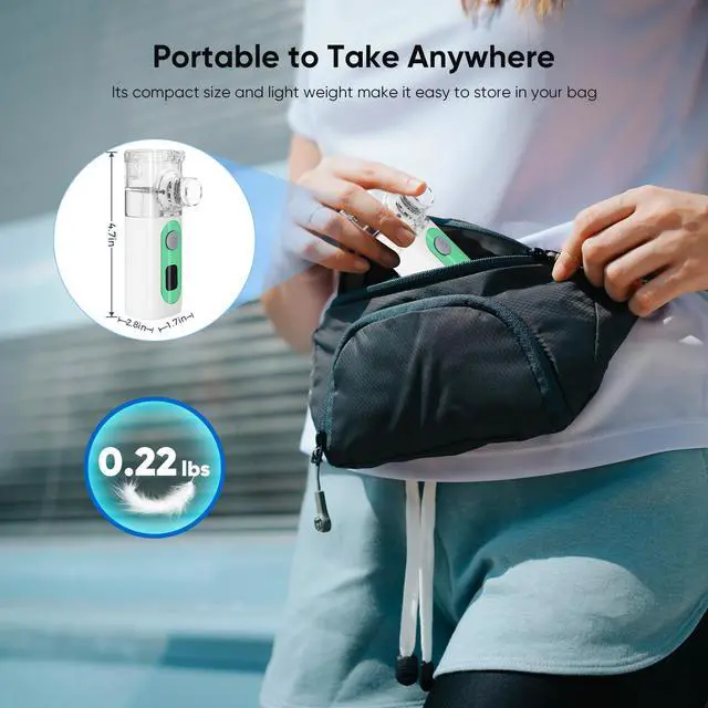 Alt view image 7 of 7 - MONPORT|Handheld Mesh Nebulizer, 3 Speeds & LCD Display, 180 Mins Battery, Type-C, for Cough & Cold Relief, Portable Nebulizer for Adults & Kids