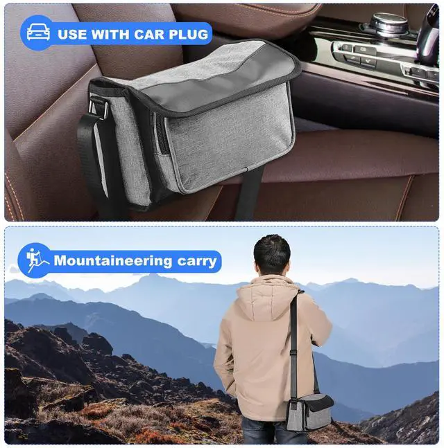 Alt view image 3 of 7 - Monport|Varon Portable Oxygen Concentrator Machine, 3L/min, 30% Oxygen Concentration, Lightweight for Travel, Home Use, Sleep Apnea, Includes Car Adapter & Shoulder Bag, Quiet 52dB