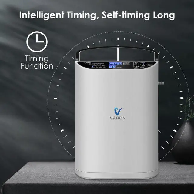 Alt view image 4 of 7 - Varon|5L Oxygen Concentrator for Home and Portable Use, Dual Modes with Detachable Battery, Five Pulse Settings, AC/DC Powered, 90% Oxygen Concentration, Easy Operation