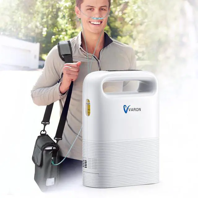 Main image of Varon|Portable Oxygen Concentrator - 93%±3% Purity, 1-5L/min Adjustable Flow, 6400mAh 3-4Hrs Battery, Dual Mode, CECA Molecular Sieve, Travel/Home Use, Auto Shutdown & Alert