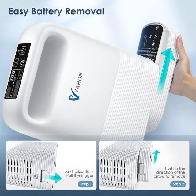 Alt view image 5 of 7 - Varon|Portable Oxygen Concentrator - 93%±3% Purity, 1-5L/min Adjustable Flow, 6400mAh 3-4Hrs Battery, Dual Mode, CECA Molecular Sieve, Travel/Home Use, Auto Shutdown & Alert