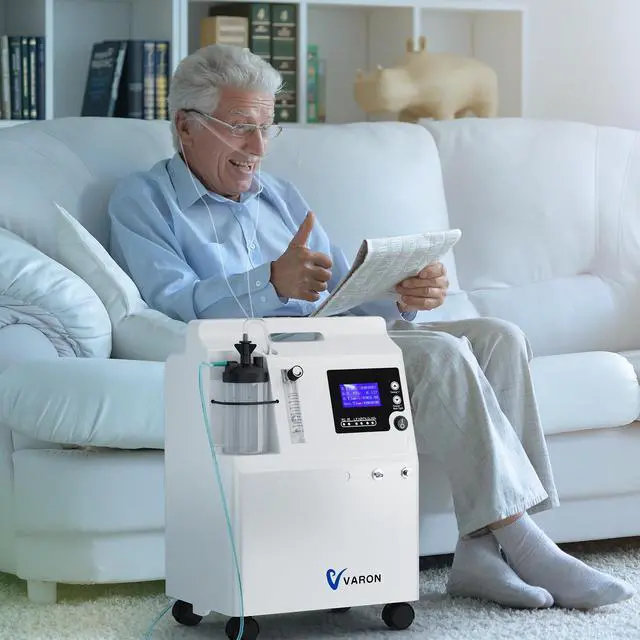Main image of Varon|2-in-1 Oxygen Concentrator : 93% Pure O2, 7-Day Quiet Operation, Portable with Wheels, CPAP Compatible for Elderly, Athletes, Home Use