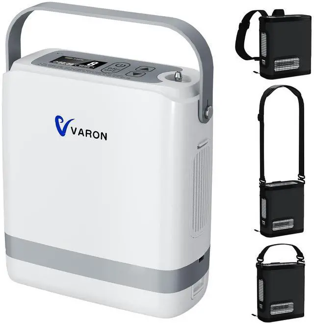 Main image of Varon|Portable Oxygen Concentrator with Pulse Flow - 8 Flow Settings, 93% Oxygen Concentration, Rechargeable Battery (4-Hour), Ultra-quiet 48dB, AC/Battery Oxygen Machine with Carry for & Travel