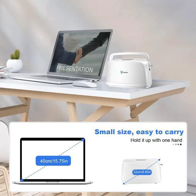 Alt view image 6 of 7 - Varon|Portable Mini Oxygen Concentrator Machine, 3L/min, 30% Oxygen Concentration, Lightweight for Travel, Home Use, Includes Car Adapter & Shoulder Bag, Quiet 52dB