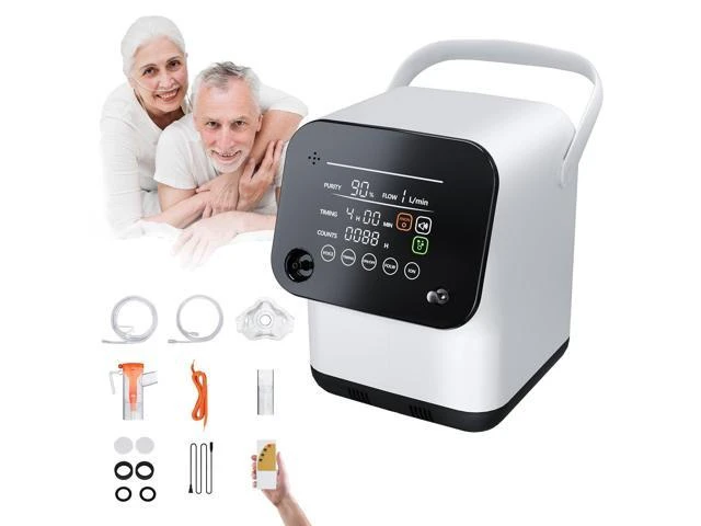 Alt view image 3 of 7 - Varon| Smart Home Oxygen Enrichment Machine, 1-7 L/min Adjustable Flow, Up to 90% Oxygen Concentration, 48dB Quiet Operation, Touch & Remote Control, Dual Filtration & Humidification