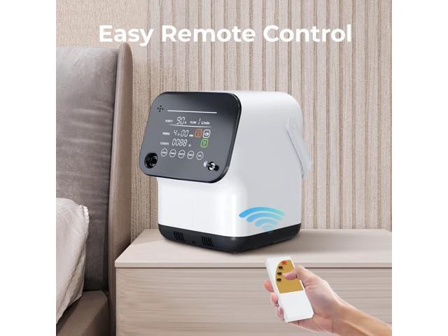 Alt view image 6 of 7 - Varon| Smart Home Oxygen Enrichment Machine, 1-7 L/min Adjustable Flow, Up to 90% Oxygen Concentration, 48dB Quiet Operation, Touch & Remote Control, Dual Filtration & Humidification