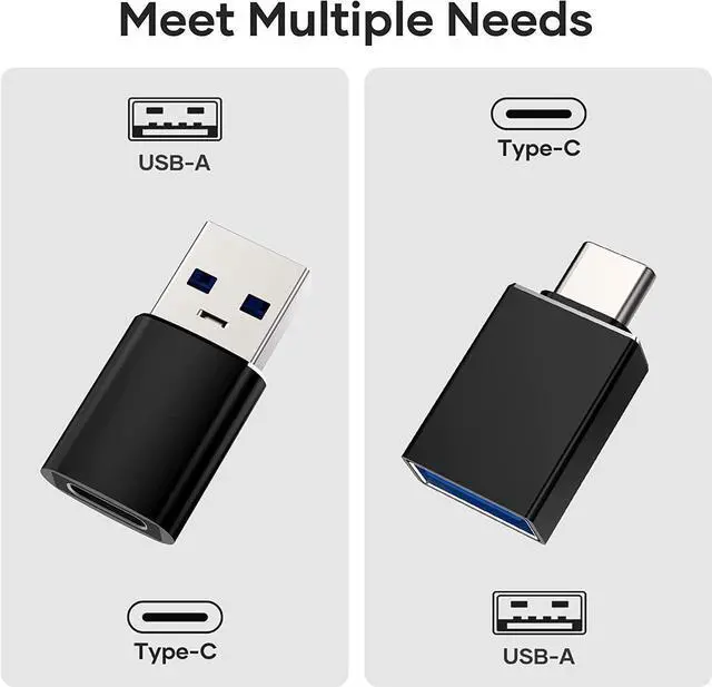 Alt view image 2 of 7 - DIXSG 4 Pack USB C to USB Adapter (2 Pack) & USB to USB C Adapter (2 Pack), USB A to USB C 3.1 Adapter, Type C to USB Adapter Compatible with i-Phone Android Smartphones PC MacBook Pro Laptop Tablet