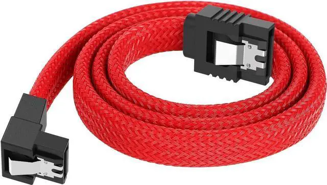 Alt view image 3 of 7 - DIXSG 3PACK SATA Cable III 3 Pack 90 Degree Straight to Right Angle 6Gbps HDD SDD SATA Data Cable with Locking Latch 50cm 18 Inch for SATA HDD, SSD, CD Driver, CD Writer - Red