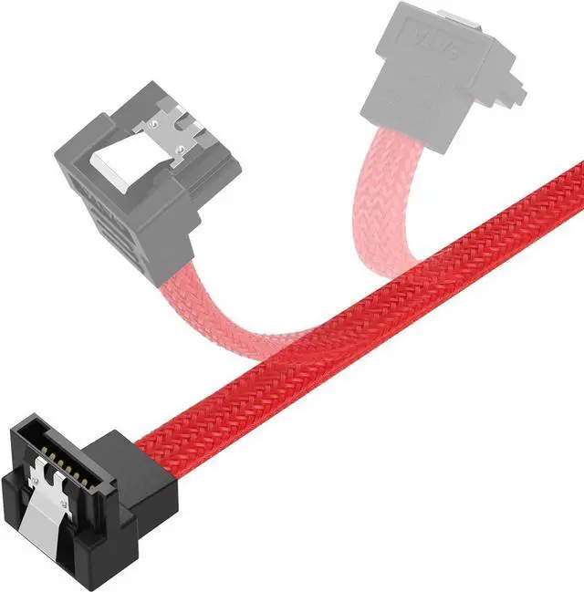 Alt view image 7 of 7 - DIXSG 3PACK SATA Cable III 3 Pack 90 Degree Straight to Right Angle 6Gbps HDD SDD SATA Data Cable with Locking Latch 50cm 18 Inch for SATA HDD, SSD, CD Driver, CD Writer - Red