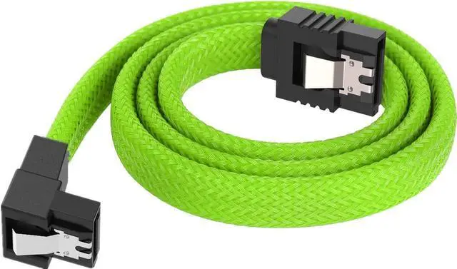 Alt view image 7 of 7 - DIXSG 3PACK SATA Cable III 3 Pack 90 Degree Straight to Right Angle 6Gbps HDD SDD SATA Data Cable with Locking Latch 50cm 18 Inch for SATA HDD, SSD, CD Driver, CD Writer - Green
