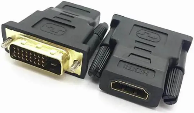 Alt view image 2 of 7 - DIXSG DVI to HDMI Adapter, Bidirectional DVI (DVI-D) to HDMI 1080P Male to Female Converter with Gold-Plated Cord 2 Pack (Black)