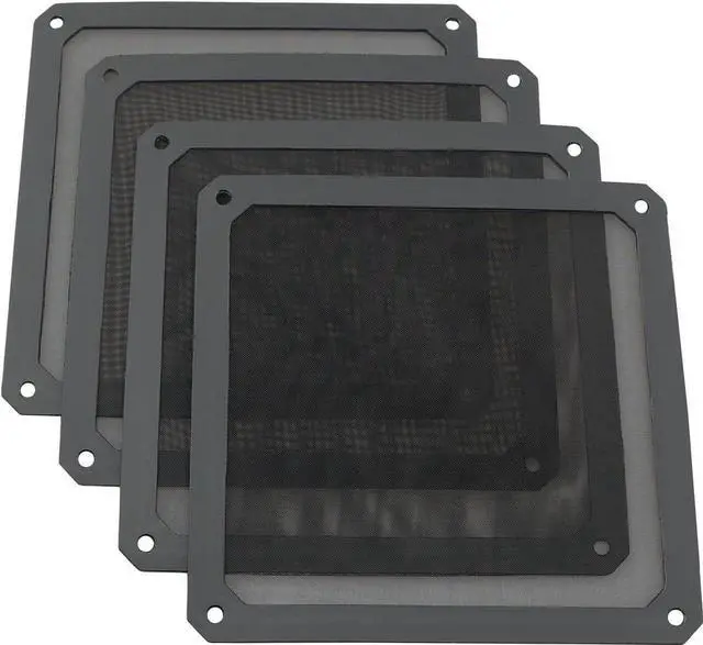 Main image of DIXSG 4pcs 140mm PC Fan Dust Filter Magnetic Frame Computer Fan Grills Dust Mesh PC Cooler Filter Screen Dustproof Case Covers 14cm x 14cm, Black