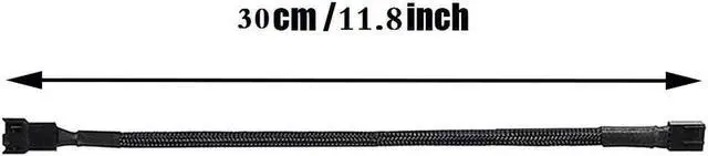 Alt view image 4 of 5 - DIXSG 5 Pack- 11.8 inch PWM Fan Extension Cable PC Fan Extension Cable Compatible with ATX Case 3 Pin & 4 Pin Cooling Fans Durable Black Nylon Braided Case Fan Extension Cable