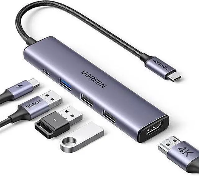Main image of UGREEN Revodok 105 USB C Hub 5 in 1 Multiport Adapter 4K HDMI, 100W Power Delivery, 3 USB-A Data Ports, USB C Dongle for MacBook Pro/Air, iPad Pro, iMac, iPhone 15 Pro/Pro Max, XPS, Thinkpad