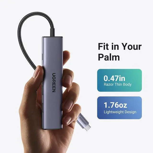 Alt view image 6 of 7 - UGREEN Revodok 105 USB C Hub 5 in 1 Multiport Adapter 4K HDMI, 100W Power Delivery, 3 USB-A Data Ports, USB C Dongle for MacBook Pro/Air, iPad Pro, iMac, iPhone 15 Pro/Pro Max, XPS, Thinkpad
