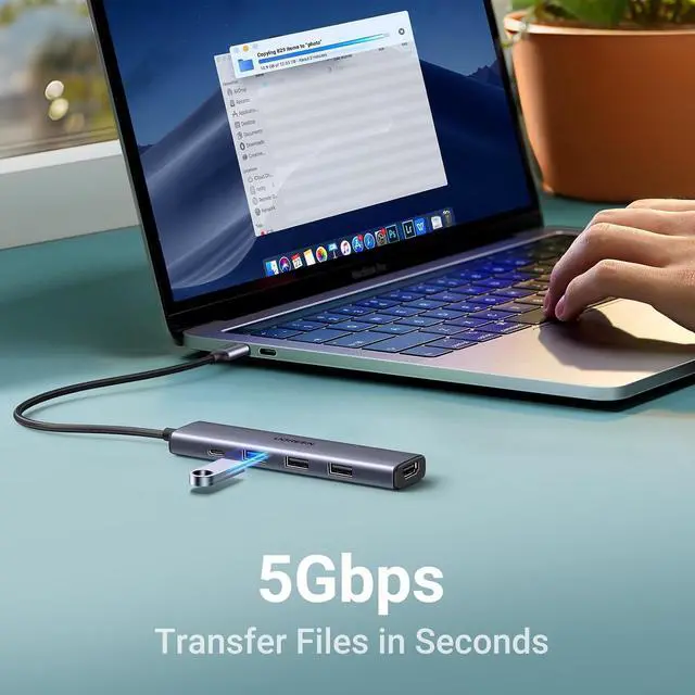 Alt view image 4 of 7 - UGREEN Revodok 105 USB C Hub 5 in 1 Multiport Adapter 4K HDMI, 100W Power Delivery, 3 USB-A Data Ports, USB C Dongle for MacBook Pro/Air, iPad Pro, iMac, iPhone 15 Pro/Pro Max, XPS, Thinkpad