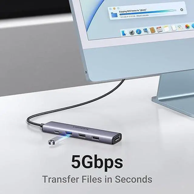Alt view image 7 of 7 - UGREEN Revodok 105 USB C Hub 5 in 1 Multiport Adapter 4K HDMI, 100W Power Delivery, 3 USB-A Data Ports, USB C Dongle for MacBook Pro/Air, iPad Pro, iMac, iPhone 15 Pro/Pro Max, XPS, Thinkpad