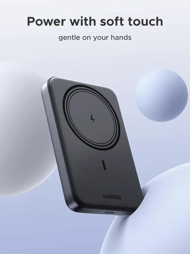 Alt view image 6 of 7 - UGREEN Magnetic Power Bank,10,000mAh Wireless Portable Charger, PD 20W Fast Charging Battery Pack with USB-C for Magsafe, iPhone 16/16 Pro/15/15 Plus/15 Pro/15 Pro Max, iPhone14/13/12 Series