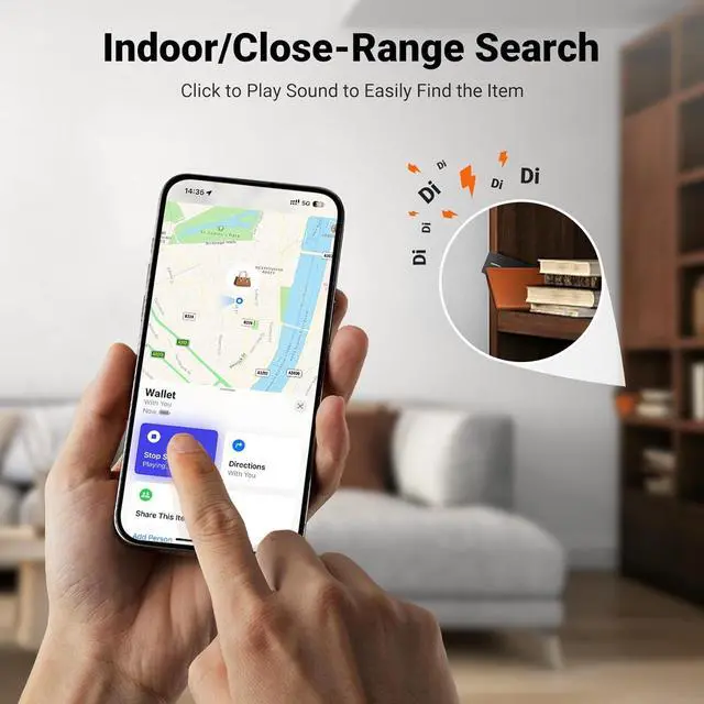 Alt view image 4 of 7 - UGREEN FineTrack Slim Smart Finder Compatible with Apple Find My (iOS Only), 1.7mm Ultra-Slim Wallet Finder, IP68 Waterproof Rechargeable Bluetooth Tracker Card for Wallet, Key, Luggage Tags