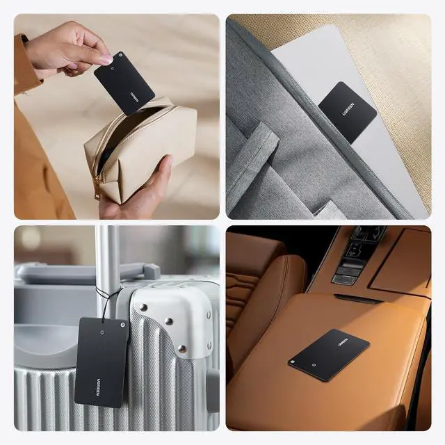 Alt view image 7 of 7 - UGREEN FineTrack Slim Smart Finder Compatible with Apple Find My (iOS Only), 1.7mm Ultra-Slim Wallet Finder, IP68 Waterproof Rechargeable Bluetooth Tracker Card for Wallet, Key, Luggage Tags