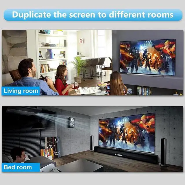 Alt view image 6 of 7 - HDMI Splitter 4K@60Hz, HDMI Splitter 1 in 2 Out, HDMI Splitter for Dual Monitors Only Duplicate/Mirror Screens, Support HDMI2.0b, HDCP2.2, 18.5Gbps, Auto Scaling, Full HD 1080P 3D