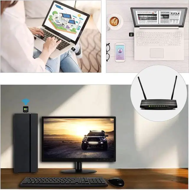 Alt view image 6 of 6 - USB WiFi Adapter, 600Mbps Mini Wireless WiFi Network Adapters for Desktop Computer/Notebook PC, Dual Band 5G+2.4G WiFi Dongle Laptop External Network Card for Windows 11/10/8/XP etc, No Need CD Drive