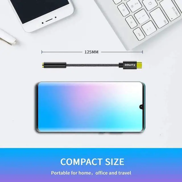 Alt view image 6 of 7 - USB C to 3.5mm Headphone Adapter - USB Type C to AUX Audio Jack Hi-Res DAC Dongle Cable Cord Compatible with Pixel 4 3 2 XL, Samsung Galaxy S20 Ultra Z Flip S20+ S10 S9 Plus Note 10, iPad Pro
