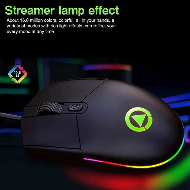 Alt view image 2 of 7 - Wired Mouse, USB Computer Mouse Wired for Office and Home, 1600 DPI Optical Mouse, Ergonomic Shape Compatible with Laptop, Desktop