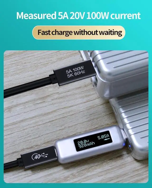 Alt view image 3 of 7 - USB 4 Cable for Thunderbolt 4 Cable, 40Gbps 6.6ft/2M Cable 100W Charging Support 5K@60Hz Video, Compatible with Thunderbolt 4/3, External SSD, USB-C Docking Station, MacBook Pro, External SSD, eGpu