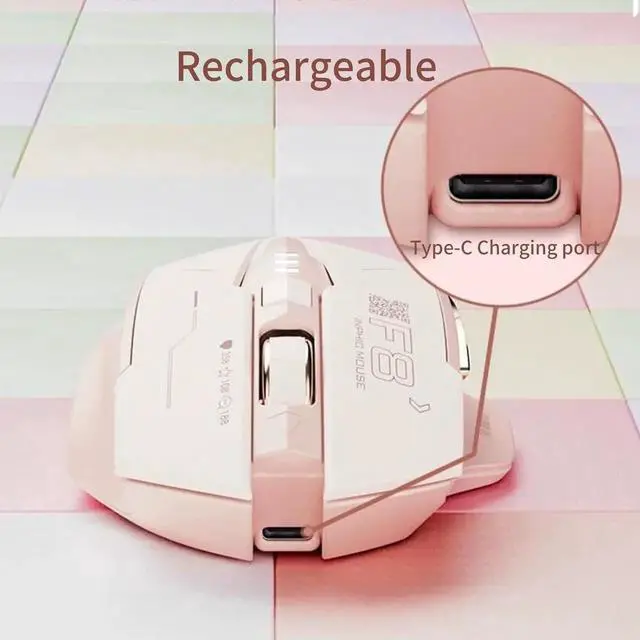 Alt view image 4 of 6 - WISDUM  Wireless Mouse, Rechargeable Mouse Wireless 2.4G USB (Battery Level Visible) Ergonomic Computer Mouse, Silent Wireless Mice for Laptop PC Computer, 4 Levels DPI [800/1200/1600/2400 dpi]