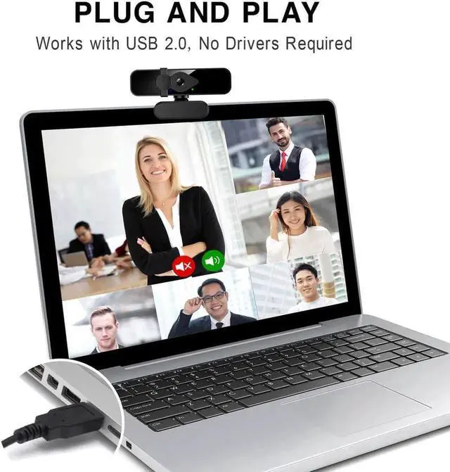 Alt view image 4 of 6 - WISDUM 2K Webcam for PC, 85° View USB Computer Camera, with Noise Canceling Microphone & Privacy Cover, HD Web Camera for Desktop Laptop Monitor Mac Streaming, Gaming & Video Calling Webcam