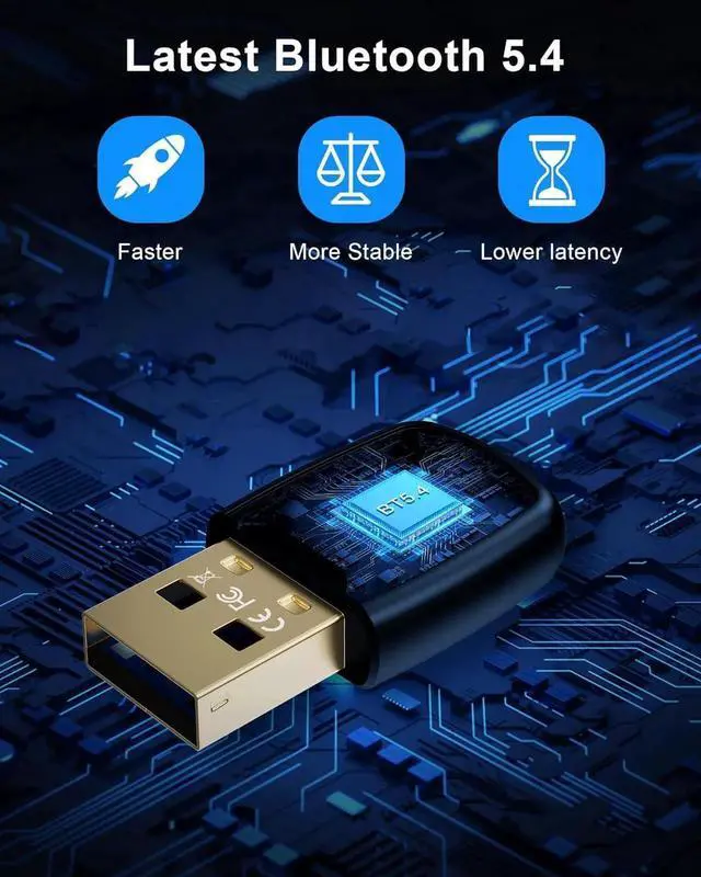 Alt view image 7 of 7 - WISDUM Bluetooth Adapter PC, USB Bluetooth 5.4 Adapter EDR Bluetooth Dongle for Windows 11/10/8.1/7, Bluetooth 5.4 USB Adapter for PC Laptop Headphones Keyboard Mouse Controller Headset Desktop