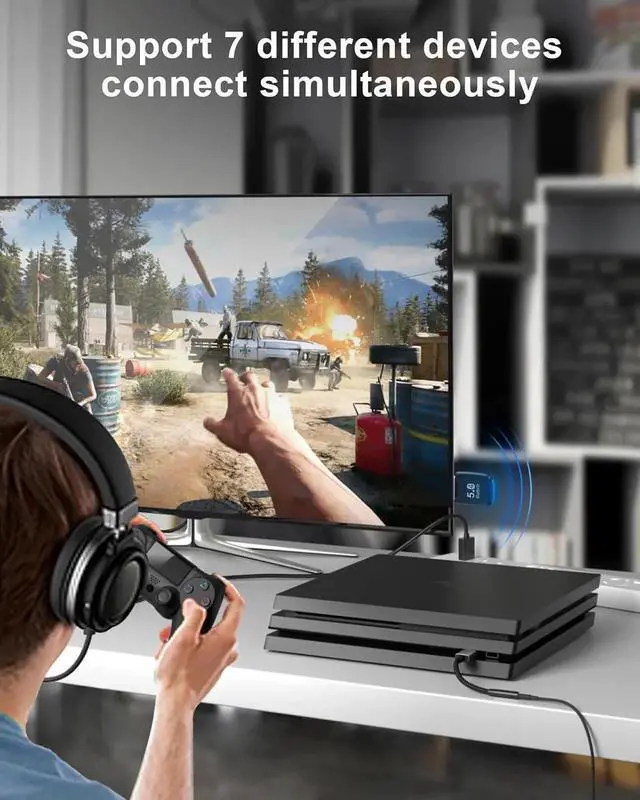 Alt view image 5 of 7 - WISDUM Bluetooth Adapter PC, USB Bluetooth 5.4 Adapter EDR Bluetooth Dongle for Windows 11/10/8.1/7, Bluetooth 5.4 USB Adapter for PC Laptop Headphones Keyboard Mouse Controller Headset Desktop