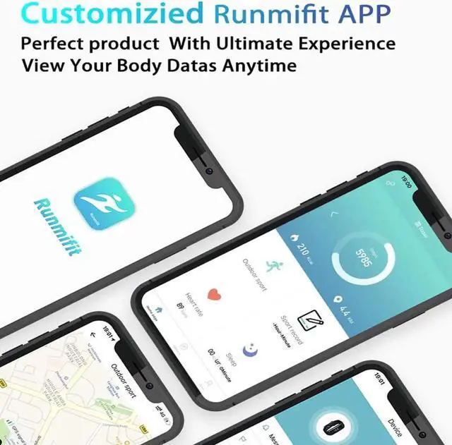 Alt view image 6 of 7 - WISDUM Fitness Tracker, Activity Tracker Watch With Heart Rate Monitor, Message Notification, Waterproof IP68 Pedometer With Step Counter Sleep Monitor Calorie Counter For Android & IPhone