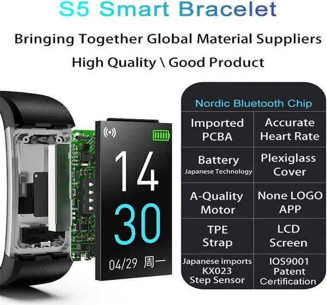 Alt view image 2 of 7 - WISDUM Fitness Tracker, Activity Tracker Watch With Heart Rate Monitor, Message Notification, Waterproof IP68 Pedometer With Step Counter Sleep Monitor Calorie Counter For Android & IPhone