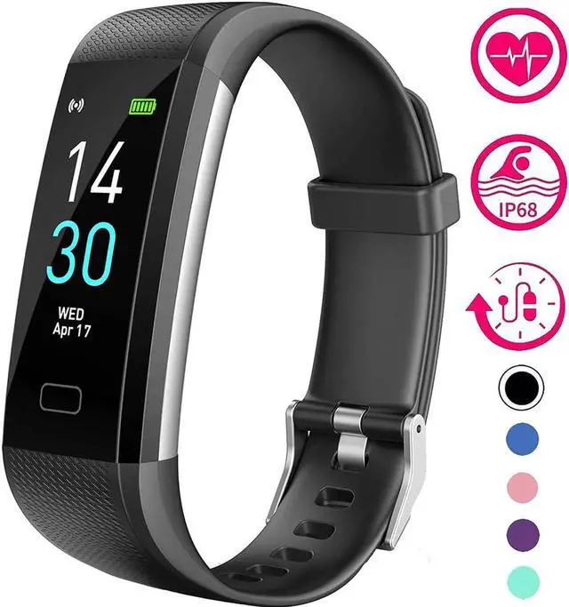 Main image of WISDUM Fitness Tracker, Activity Tracker Watch With Heart Rate Monitor, Message Notification, Waterproof IP68 Pedometer With Step Counter Sleep Monitor Calorie Counter For Android & IPhone (Black)