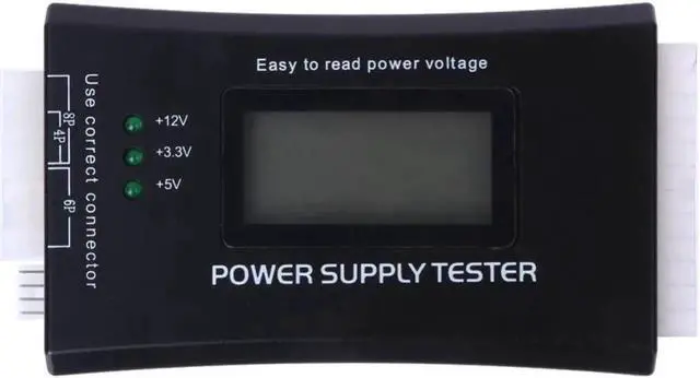 Alt view image 5 of 7 - WISDUM Digital LCD Display PC Computer 20/24 Pin Power Supply Tester Check Quick Bank Supply Power Measuring Diagnostic Tester Tools