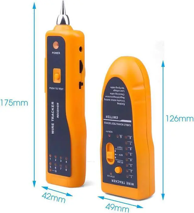 Alt view image 3 of 7 - Wire Tracker Tracer Toner Telephone Ethernet LAN Network Cable Tester Detector Line Finder For RJ11 RJ45 Cat5 Cat6