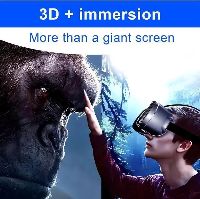 Alt view image 7 of 7 - WISDUM 3D VR Headset for Cellphone, Adjustable Virtual Reality 3D VR Glasses Headset Helmets, Compatible 5.0-7.0 inch i-Phone & Android Smartphones with Controller, for Watching 3D VR Content (Black)