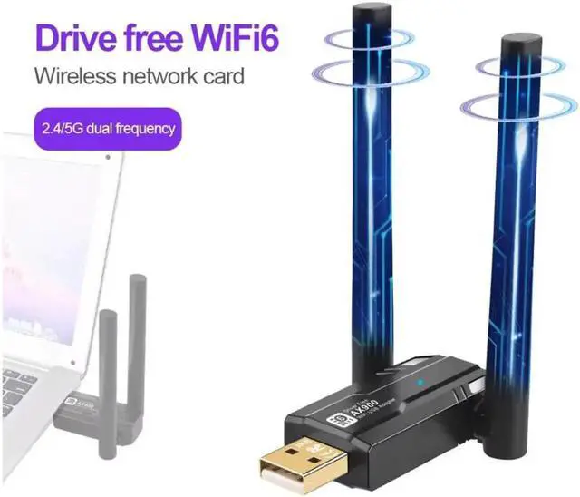 Main image of AX900 WiFi 6 Wireless Adapter, 2.4G & 5GHz Dual Band 802.11AC Wireless Network Card WiFi Antenna Wifi Receiver, 900Mbps USB WiFi Adapter with 5dBi Antenna for Laptop Desktop PC Windows Linux