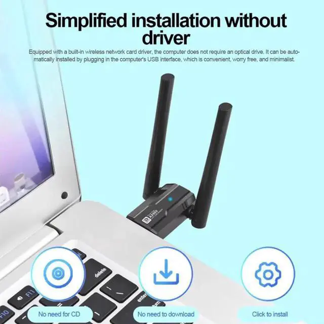Alt view image 2 of 7 - AX900 WiFi 6 Wireless Adapter, 2.4G & 5GHz Dual Band 802.11AC Wireless Network Card WiFi Antenna Wifi Receiver, 900Mbps USB WiFi Adapter with 5dBi Antenna for Laptop Desktop PC Windows Linux
