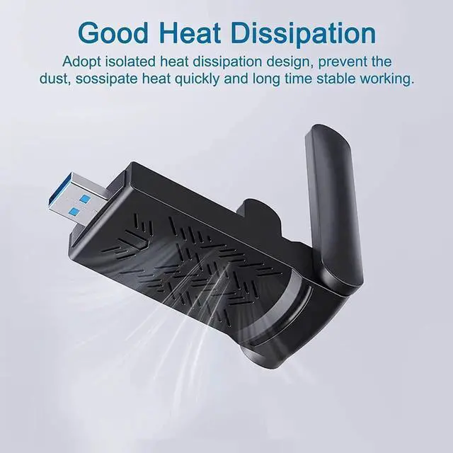 Alt view image 5 of 7 - 1200Mbps USB WiFi Adapter, AC1200 Dual Band WiFi Dongle Receiver, Support 5Ghz 867Mbps 2.4Ghz 300Mbps, USB 3.0 Wireless Adapter for PC / Desktop / Laptop Windows10 / 8.1 / 8/7 / XP, Mac 10.5-10.15