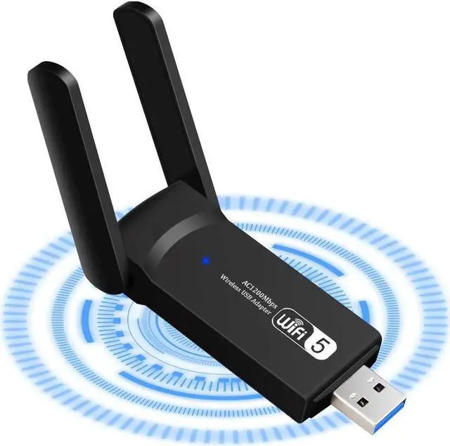 Main image of 1200Mbps USB WiFi Adapter, AC1200 Dual Band WiFi Dongle Receiver, Support 5Ghz 867Mbps 2.4Ghz 300Mbps, USB 3.0 Wireless Adapter for PC / Desktop / Laptop Windows10 / 8.1 / 8/7 / XP, Mac 10.5-10.15