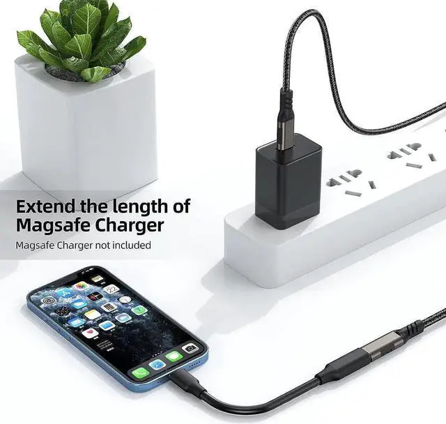 Alt view image 5 of 7 - USB C Extension Cable 10ft/3M,Nylon Braided USB Type C Extender Cord Male to Female, USB C 3.2 Gen2 100W Fast Charging 4K @60Hz 10Gbps Data Transfer Compatibility for M-a-c-Book Laptop Mobile Phone
