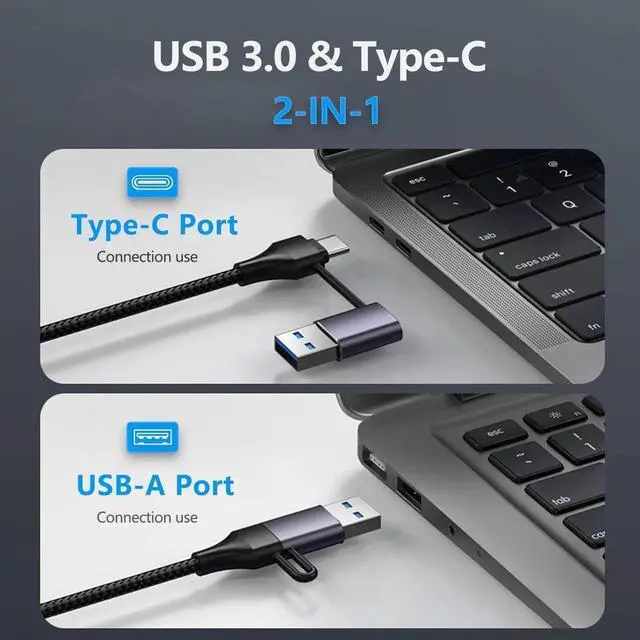 Alt view image 6 of 7 - WISDUM USB C HUB, 5 in 1 USB-C/USB 3.0 Dual Adapter Docking Station, with USB Port, USB-C Port/PD, Gigabit Ethernet, Multi-Port USB C Adapter Type C Laptops Dock Dongle Compatible for Mac-Book Pro Air