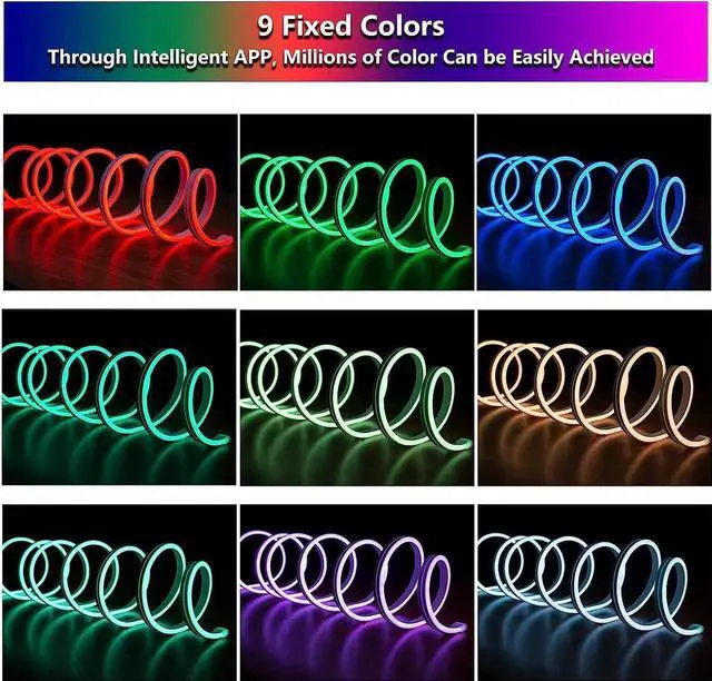 Alt view image 2 of 7 - WISDUM LED Neon Light Strip,12V Smart Neon LED Strip Light,16.4ft / 5M RGB Neon Strip Light with Remote Control and APP Control, 20 Modes Rope Lights, Living Gaming Room Wall Decord